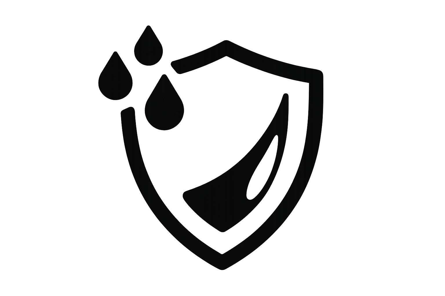 black icon resembling waterproof protection